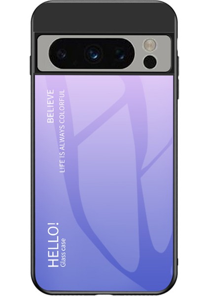 Google Pixel 8 Pro Gradyan Renk Kılıfı Temperli Cam+Pc+Tpu Hibrid Telefon Kapağı (Yurt Dışından)