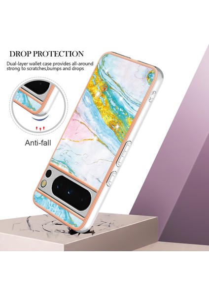 Google Pixel 8 Pro Marble Desen Elektrapan Tpu Telefon Kapağı Için (Yurt Dışından) fiyatları