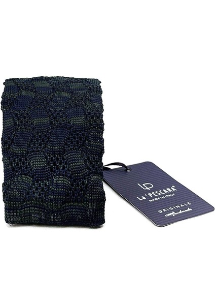Lacivert - Yeşil Motif Desen Örgü Kravat ÖR8356 fırsatları