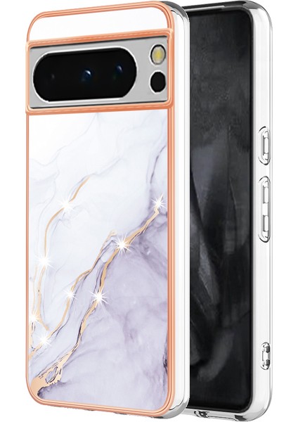 Google Pixel 8 Pro Marble Desen Elektrapan Tpu Telefon Kapağı Için (Yurt Dışından)