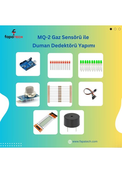 Arduino ile Mq-2 Gaz Sensörü ile Duman Dedektörü Proje Seti/ E-Pdf Içerikli