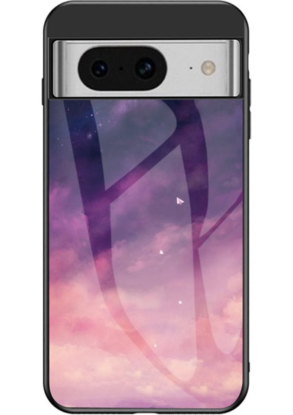 Google Pixel 8 Yıldızlı Gökyüzü Desen Kılıfı Temperlenmiş Cam+Pc+Tpu Çizgiye Dönüş Anti Telefon Kapağı (Yurt Dışından)