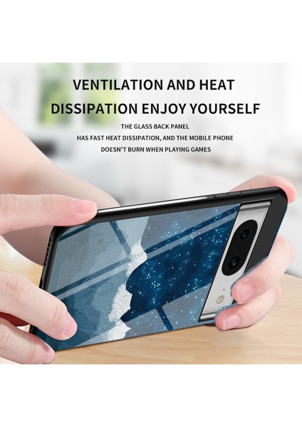 Google Pixel 8 Yıldızlı Gökyüzü Desen Kılıfı Temperlenmiş Cam+Pc+Tpu Çizgiye Dönüş Anti Telefon Kapağı (Yurt Dışından) fiyatları