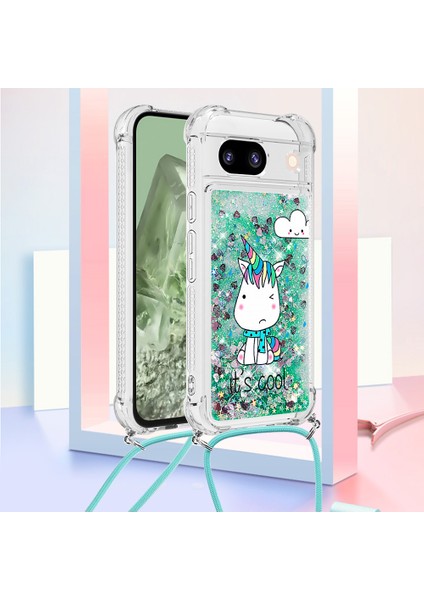 Google Pixel 8A Tpu Akan Sıvı Desen Telefon Kapağı Kordonlu (Yurt Dışından) modelleri