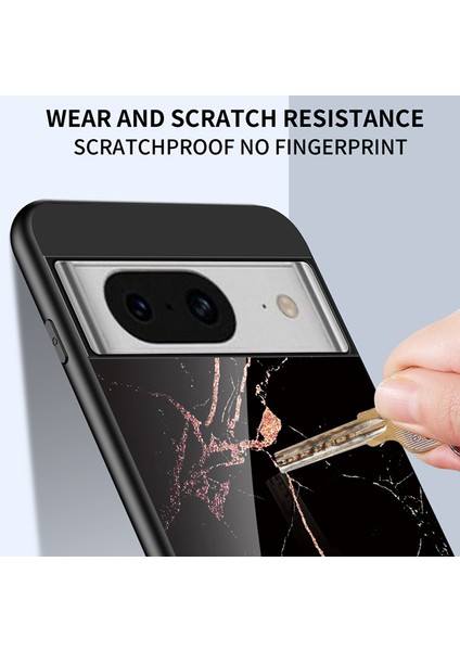 Google Pixel 8 Mermer Desen Temizli Cam Kılıf Pc+Tpu Koruyucu Telefon Kapağı (Yurt Dışından) modelleri