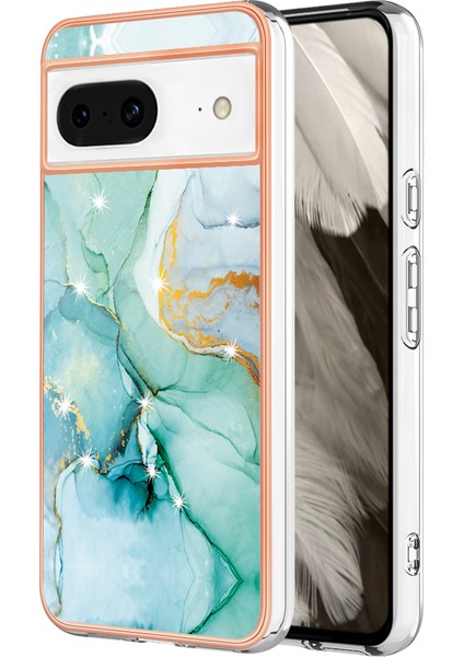 Google Pixel 8 Tpu Case Imd Mermer Desen Elektrumanlı Telefon Kapağı Için (Yurt Dışından)