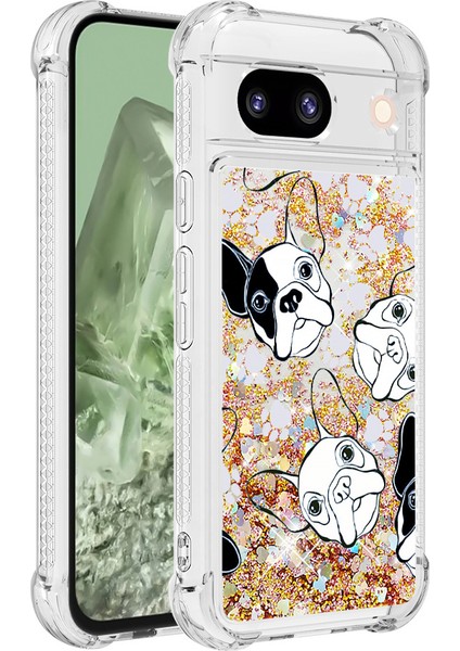 Google Pixel 8A Desen Tpu Yüzen Sparkle Telefon Kapağı Için (Yurt Dışından)