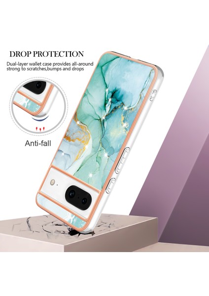 Google Pixel 8 Tpu Case Imd Mermer Desen Elektrumanlı Telefon Kapağı Için (Yurt Dışından) modelleri