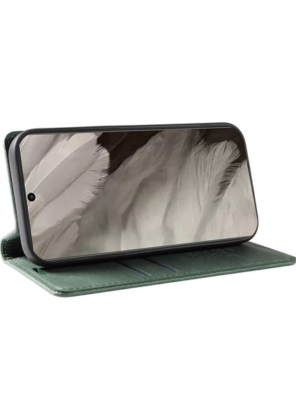 Google Pixel 8 Pu Deri Kabuk Telefon Cüzdan Stand Manyetik Otomatik Ahmed Telefon Kapağı (Yurt Dışından)