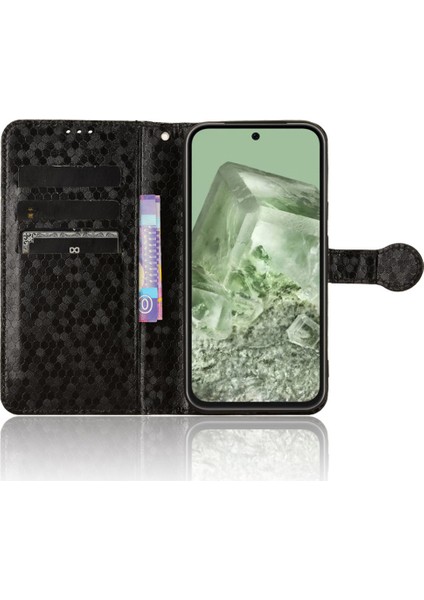 Google Pixel 8A Şok Geçirmez Pu Deri Deri Flip Cüzdan Telefon Kapağı Kayış (Yurt Dışından)