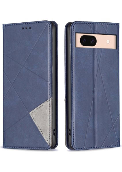 Google Pixel 8A Manyetik Kapanış Pu Deri Telefon Kapağı Kart Yuvaları (Yurt Dışından)