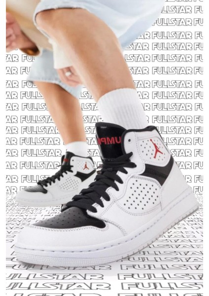 Jordan Access Jumpman Leather Sneaker Hakiki Deri Bilekli Spor Ayakkabı Beyaz Siyah
