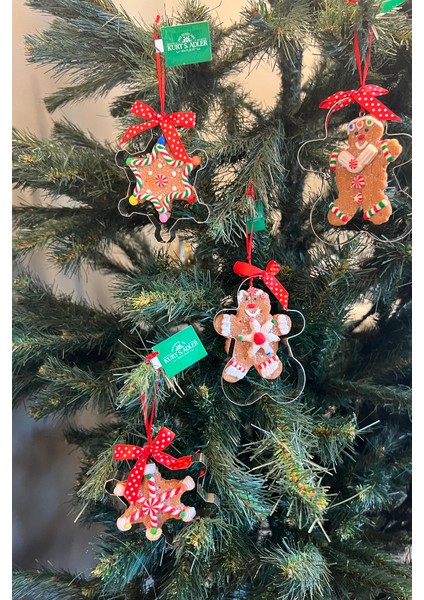 Kurabiye Kalıbı İçerisinde Renkli Gingerbread Man Yılbaşı Süsü – 10cm fiyatları
