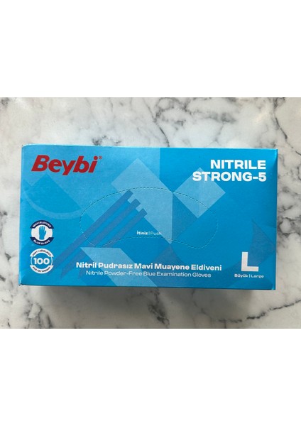 Nitril Pudrasız Mavi Eldiven