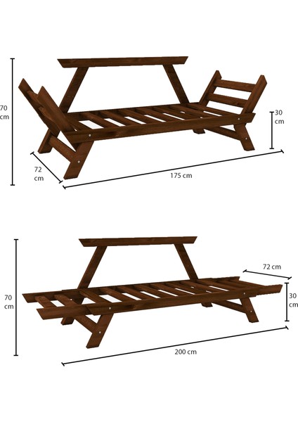 Otantik Ahşap Kanepe Ceviz Gri Renk