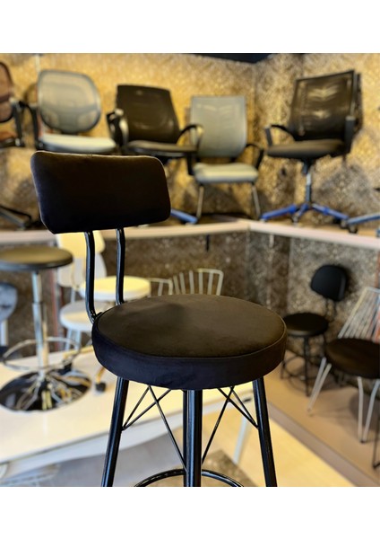 Yeni Tasarım Mila Bar Sandalyesi 75 cm Babyface KUMAŞ.100 ile 115 cm Arası Ada&masalara Uyumlu.