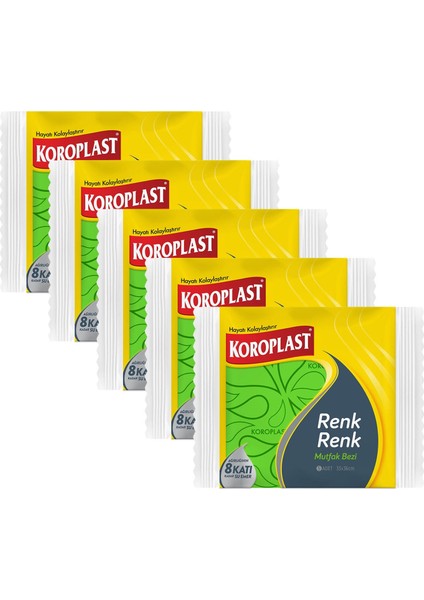 Renk Renk Mutfak Bezi 5 Li x 5 Paket