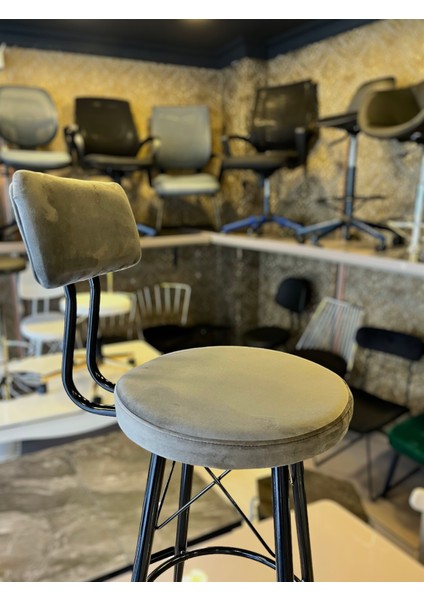 Yeni Tasarım Mila Bar Sandalyesi 65 cm Gri Babyface Kumaş.90 ile 99 cm Arası Ada&masalara Uyumlu. fiyatları