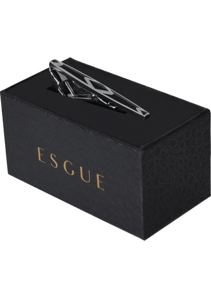 Siyah Gümüş Rengi Kravat Iğnesi & Maşası