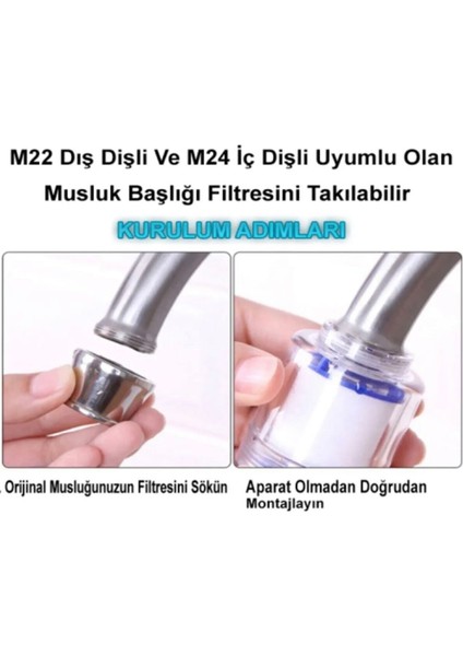 5 Adet Musluk Başlığı Filtresi - Kireç Önleyici