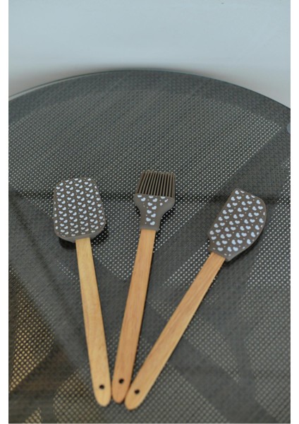 3 Lü Kapli Büyük Boy Bambu Spatula Seti / Kahve fiyatları