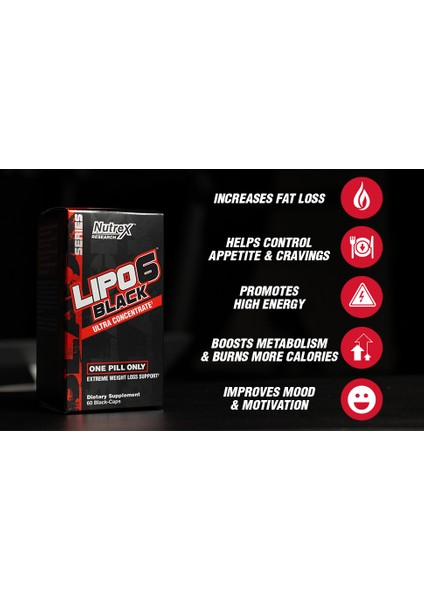 Research Lipo-6 Black, Ultra Concentrate Fat Burner 60 Kapsül