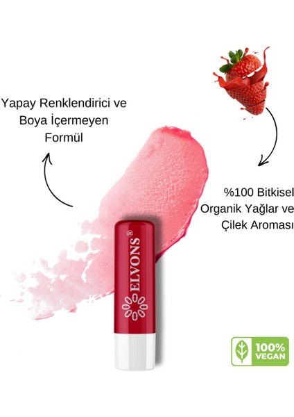Lip Balm Dudak Bakım Kremi Besleyici ve Nemlendirici Çilekli modelleri