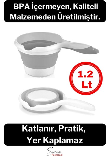 Pratik Premium Katlanır Sert Plastik Koçero Maşrapa Su Kovası Bulaşık Yıkama Leğeni 1200 ml