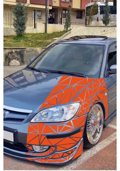 Üçgen Kesim Kamuflaj Araç Kaplama Sticker Folyosu 1 Metrekare Mat Olan Folyo Modelidir