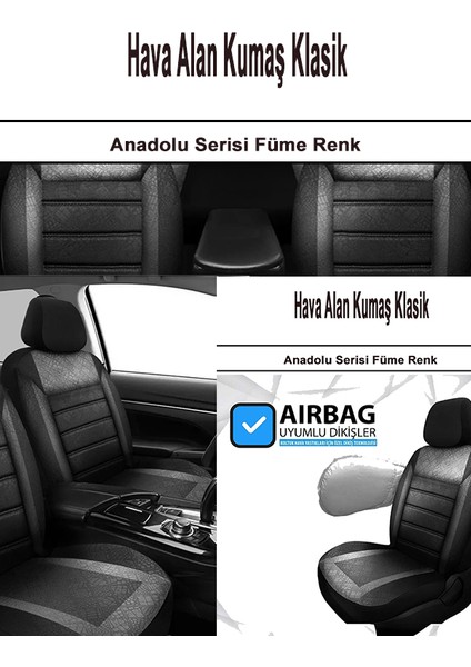 Cıtroen Xsara Uyumlu Anadolu Serisi Oto Koltuk Kılıfı Füme