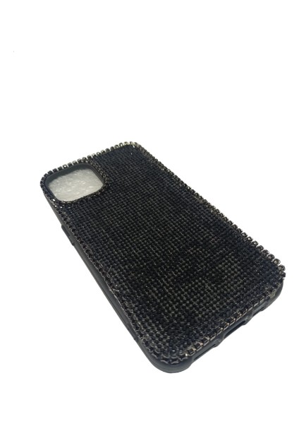 iPhone 12 Kristal Taşlı Telefon Kılıfı Siyah