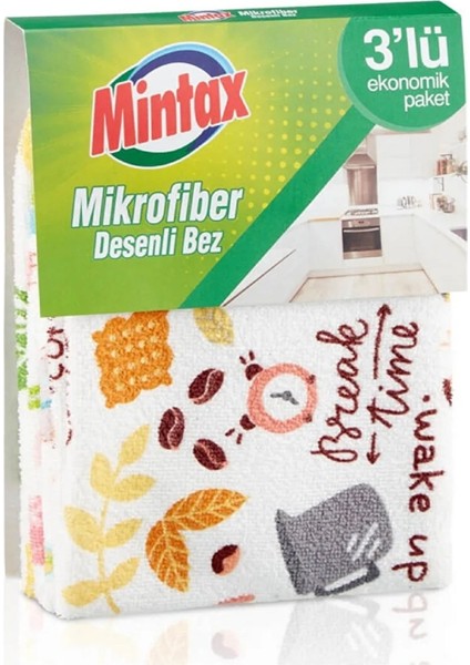 Mikrofiber Desenli Bez 3'lü Ekonomik Paket