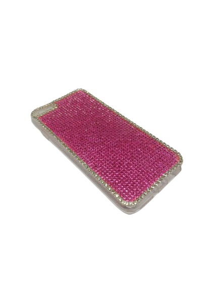 iPhone 6 Kristal Taşlı Telefon Kılıfı Şeffaf Pembe