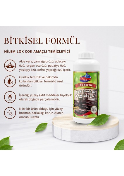 Lok Çok Amaçlı Temizleyici Bitkisel Formül 1 L - 2 Li Paket