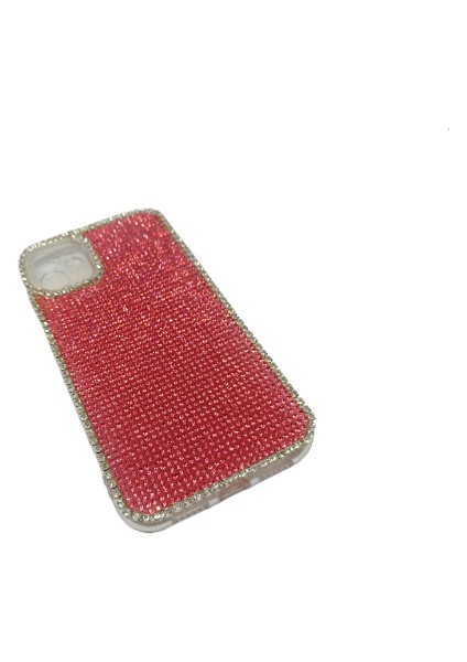 iPhone 11 Kristal Taşlı Şeffaf Telefon Kılıfı Pembe Pnk2