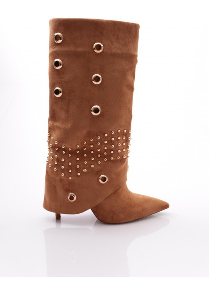 1120 Kadin Demir Nokta ve Yuvarlak Detayli Çizme