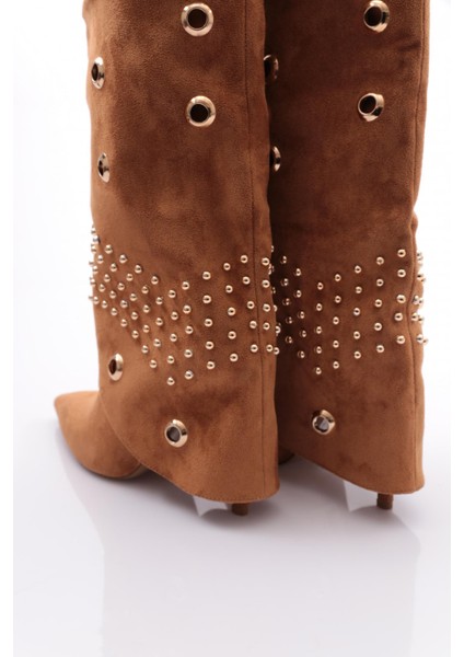 1120 Kadin Demir Nokta ve Yuvarlak Detayli Çizme modelleri