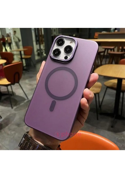 Apple iPhone 15 Pro Max Kılıf Magsafe Wireless Şarj Destekli Renkli Mat