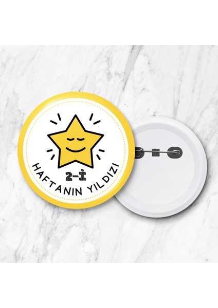 Sınıfa Özel Haftanın Yıldızı Iğneli Yaka Rozeti