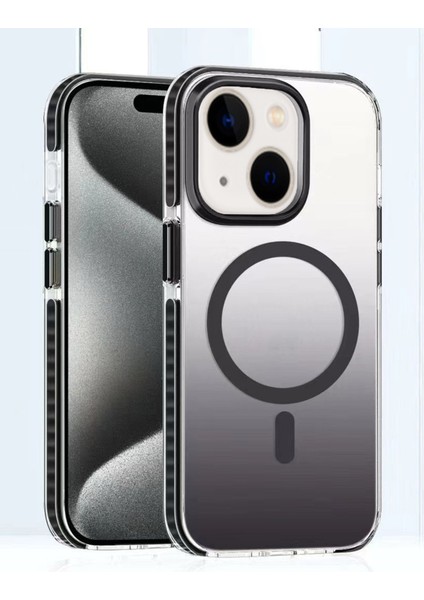 iPhone 15 Uyumlu Magsafe Özellikli Darbe Emici Hologramlı Çift Renk Ultra Lüx Premium Kılıf