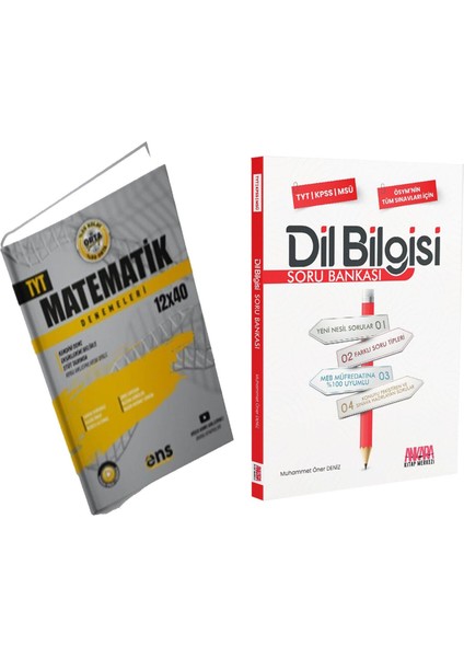 TYT Matematik Deneme ve Ankara Kitap Merkezi Yayınları Dil Bilgisi Soru Bankası Seti 2 Kitap