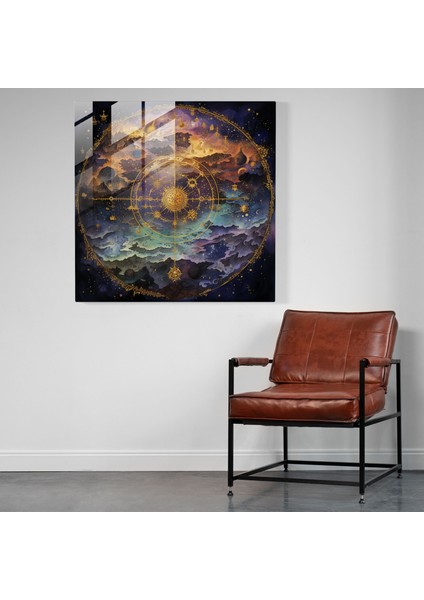 Dünya Haritası Cam Baskı - Göksel Eterik Tasarım - Dünya Haritası, Göksel Tema, Cam Baskı, Modern Sanat, 30X30 fiyatları