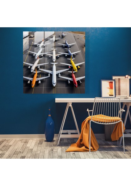 Çağdaş Uçaklar Cam Baskı - Uçak, Çağdaş Fotoğraf, Modern Sanat, Cam Sanatı, 50X50 fiyatları