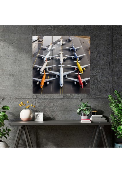 Çağdaş Uçaklar Cam Baskı - Uçak, Çağdaş Fotoğraf, Modern Sanat, Cam Sanatı, 50X50 modelleri