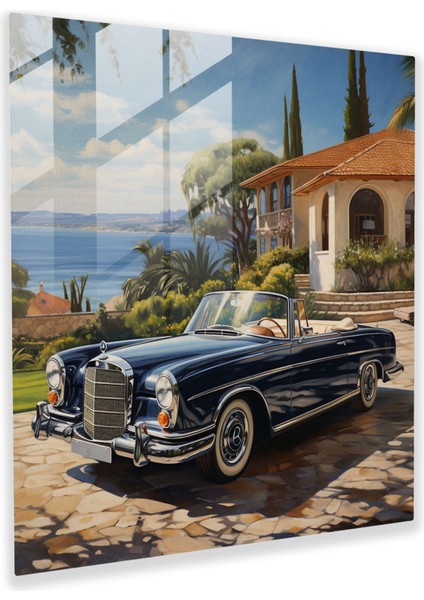 Mercedes Cam Baskı - Mercedes, Klasik Araba, Modern Sanat, Cam Sanatı, 70X70