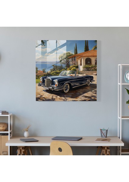 Mercedes Cam Baskı - Mercedes, Klasik Araba, Modern Sanat, Cam Sanatı, 70X70 fiyatları