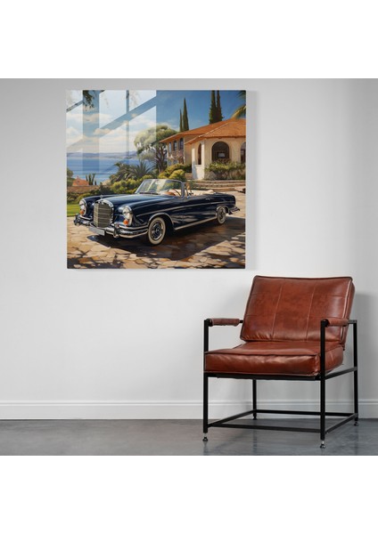 Mercedes Cam Baskı - Mercedes, Klasik Araba, Modern Sanat, Cam Sanatı, 70X70 modelleri