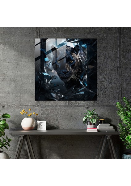 Resilient Power Siyah Panter Cam Baskı - Kara Panter, Cam Baskı, Modern Sanat, Duvar Dekorasyonu, 30X30 fiyatları