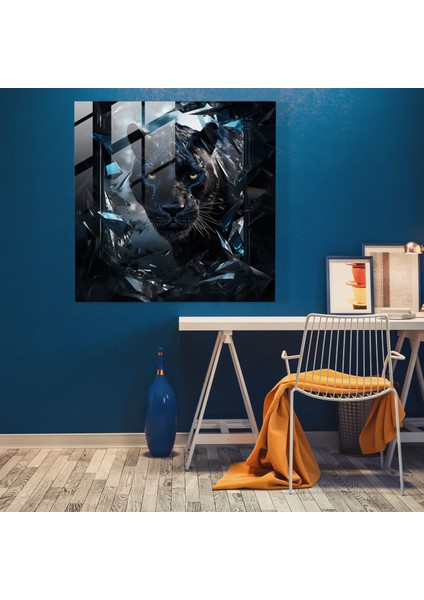 Resilient Power Siyah Panter Cam Baskı - Kara Panter, Cam Baskı, Modern Sanat, Duvar Dekorasyonu, 30X30 modelleri