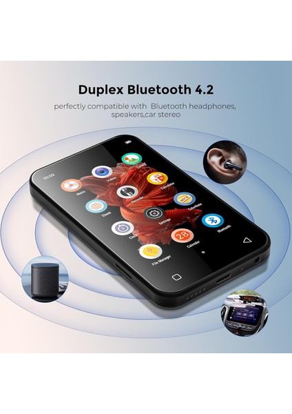 Mp4 Mp3 Çalar, Bluetooth Hoparlör ile 4.0inç Dokunmatik Ekran Taşınabilir Ses Kaydedici